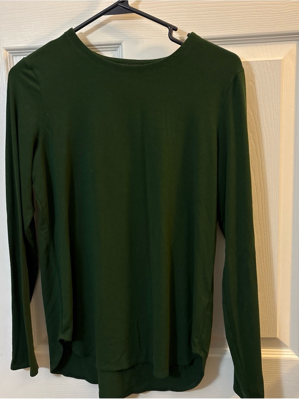 Eileen Fisher Forest Green Long Sleeve Crewneck Top